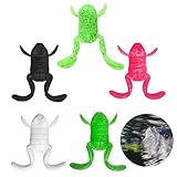 TUYOBG Realistische Topwater Frosch Angelköder 5 Stück - Weicher Kunstköder für Bassangeln, Barsch & Raubfische - Speziell Geeignet für Chatterbait & Jerkbait, Angelzubehör für See Fluss Sumpf