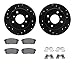 Dynamic Friction Company Rear Brake Rotors-Drilled and Slotted-Black with 5000 Advanced Brake Pads includes Hardware 8512-67039