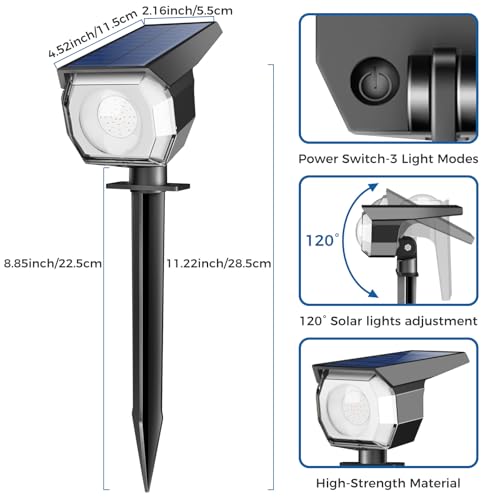 Peasur 6 Pack Solar Spot Lights Outdoor Color Changing, 7 Modes Halloween Rgb Solar Powered Waterproof Spotlight thumb #5