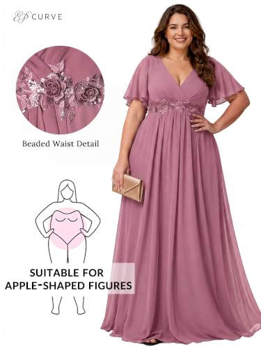 Image of Ever-Pretty Plus Women's Chiffon Plus Size Formal Mother of Bride Dresses