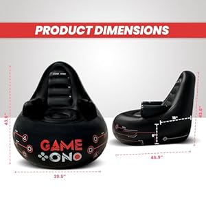 Huge Inflatable Gaming Chairs for Adults, Kids & Teens of All Ages - with Cup Holders & Side Pocket - Premium Game Chair for Gaming Room Décor, Video Gaming, and Comfortable Seating Huge Inflatable Gaming Chairs for Adults Kids Teens of All Ages with Cup Holders Side Pocket Premium Game Chair for Gaming Room Decor Video Gaming and Comfortable Seating