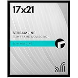 Americanflat 17x21 Picture Frame with Polished Plexiglass - Streamline Collection - Thin Border Picture Frame for Wall Display - Hanging Hardware Included - Black