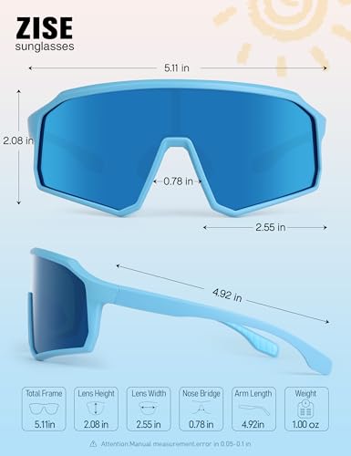 BIRCEN Kids Baseball Sunglasses for Youth - Boys Girls Polarized Sports Sun Glasses UV Protection for Cycling Age 5-12 — view 4