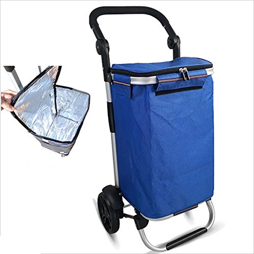 GJ-gwcd Zusammenklappbarer Einkaufskorb, tragbarer Einkaufskorb, leicht, Treppenkletterwagen, mit rollenden…
