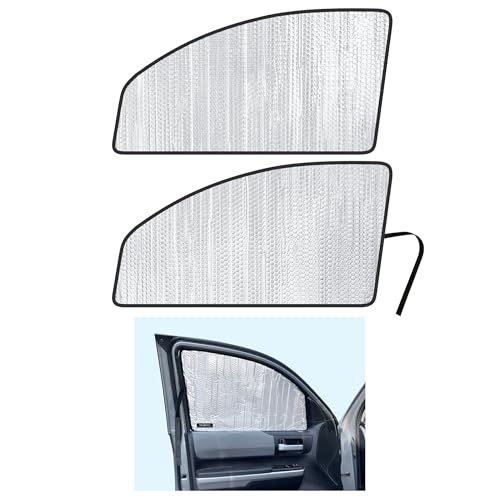 YelloPro Auto Side Window Front Seat Sunshade Custom Fit for 2007 2008 2009 2010 2011 2012 2013 2014 2015 2016 2017 2018 2019 2020 2021 Toyota Tundra - Crew Max Cab Double Cab 4Door 4Dr (2PCS)