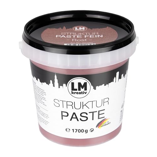 LM-Kreativ LM Struktur Paste fein 1,7 KG - Rost Rot - Strukturpaste f&uuml;r Leinwand - Perfekt f&uuml;r Bilder im Wohnzimmer, Flur, Schlafzimmer, B&uuml;ro