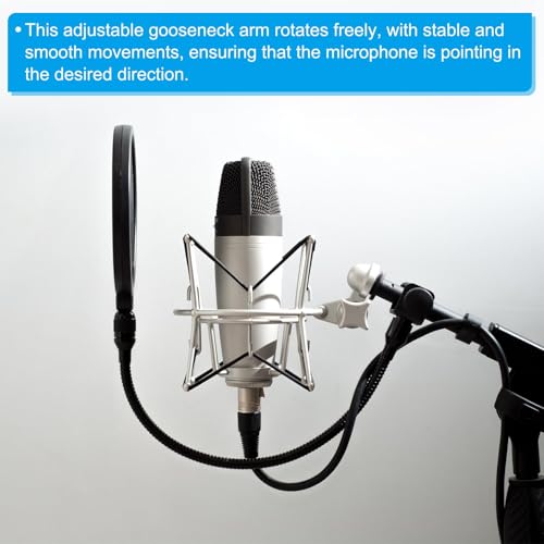 Bras de microphone flexible de 10 pouces PATIKIL structure métallique noire 5/8"-27 - 5