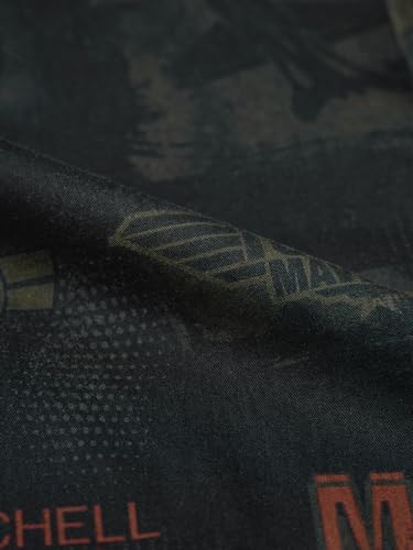 Image of The Souled Store Top Gun: Aviator Men and Boys Short Sleeve Cuban Collar Button Front Dark Green All Over Printed Cotton Oversized Fit Holiday Shirt