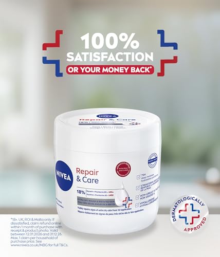 NIVEA Repair & Care Urea Cream (400ml), Deeply Hydrating Moisturising Cream, Moisturises Dry Skin With Urea and Glycerine for 72H, Ideal for Body, Hand and Face - Image 3