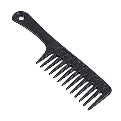 L_shop Peigne à Dents Larges Outil de Coiffure à Dents Larges Peigne Poignée Professionnelle Peigne démêlant, Noir Cover