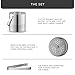 JoyJolt Metal Double Wall Ice Bucket with Lid, Ice Tongs and Strainer. 3L Insulated Ice Bucket for Cocktail Bar, Wine, Home Bar Accessories, Parties, Champagne Bucket. Stainless Steel Ice Buckets