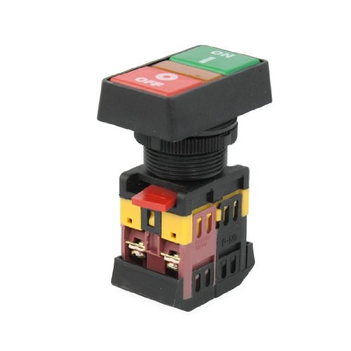 sourcing map 220V AC Yellow Light ON/Off Start Stop Momentary Push Button Switch 22mm 1 NO NC
