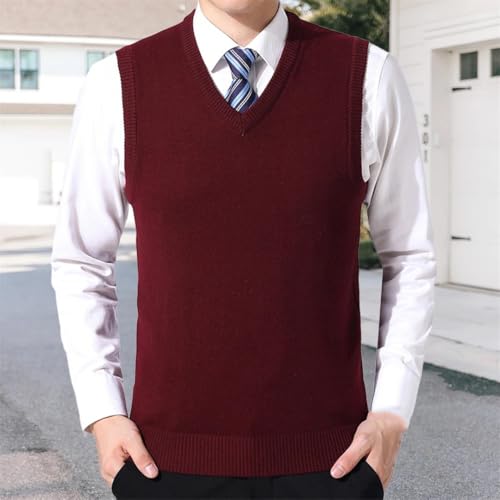 Men's Sleeveless Knitted Pullover Warm Casual Winter Sweater Fall Men Sleeveless Vest2