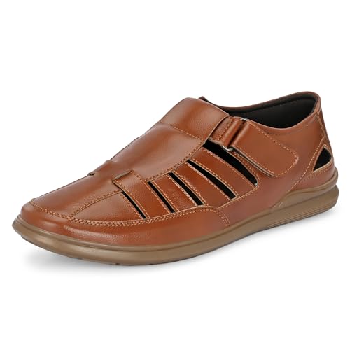 Image of Centrino Men's Fisherman Sandals | Stylish Closed-Toe Design | Soft Cushioned Footbed | Genuine-Look Upper | Comfortable for Daily & Outdoor Wear (9489)