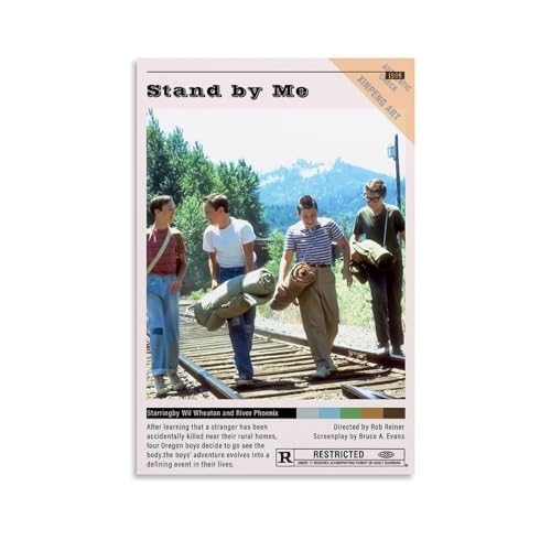 MHAIO Stand by Me Vintage Movie Aesthetic Canvas Poster, 12x18inch(30x45cm), Bedroom & Living Room Decor