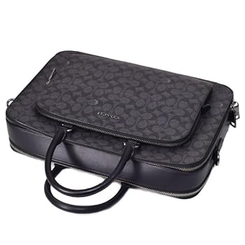 COACH コーチ 2way ビジネスバッグ　キャンバス　シグネチャー　ブラック COACH コーチ シグネチャー ブリーフケース ビジネスバッグ