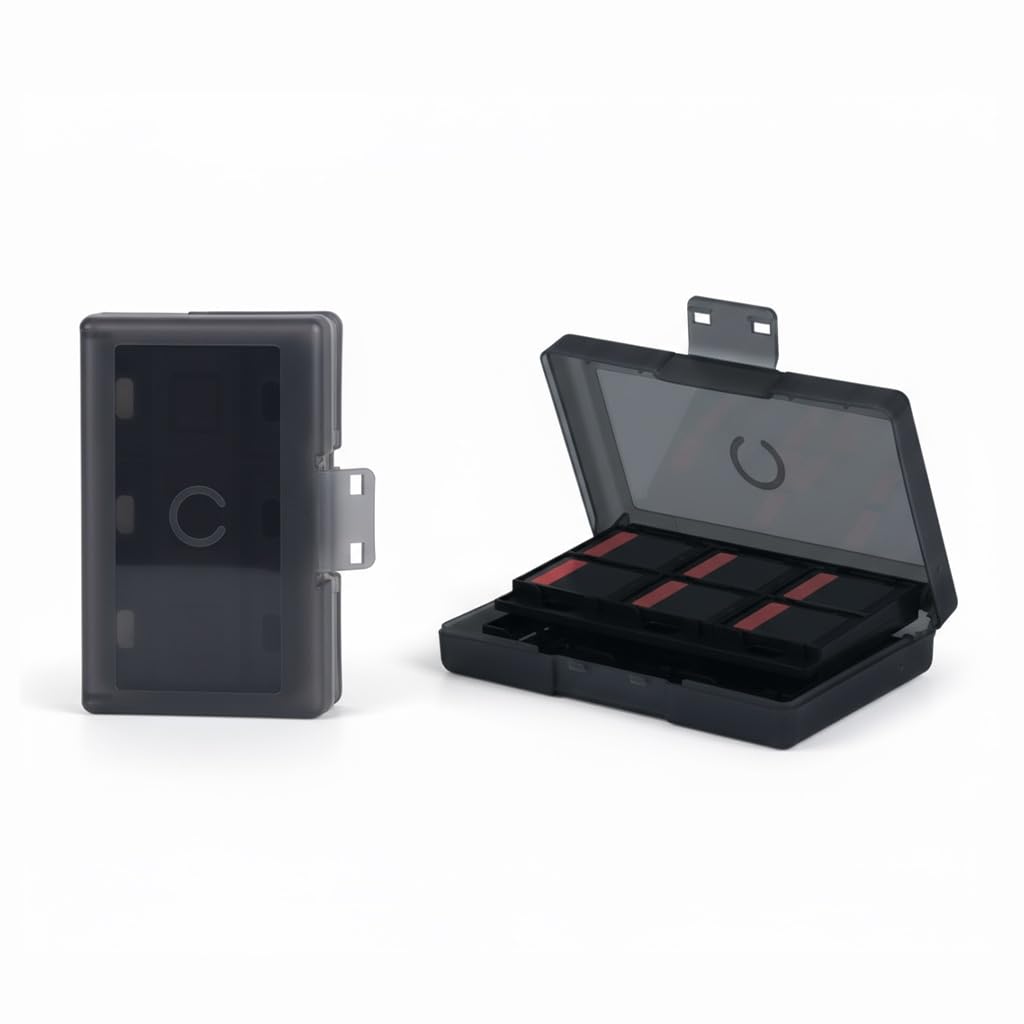 Konix Schutzgehäuse und Tragetasche für Nintendo Switch 2-Spielmodule - Stoßfest - Kratzfest - Platz für 24 Module - Schwarz