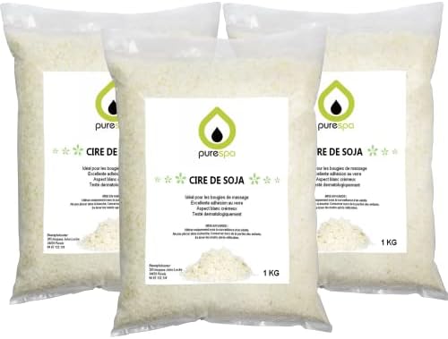 Purespa Cera de Soja para Velas 3KG en Copos - elaboración de Vel...