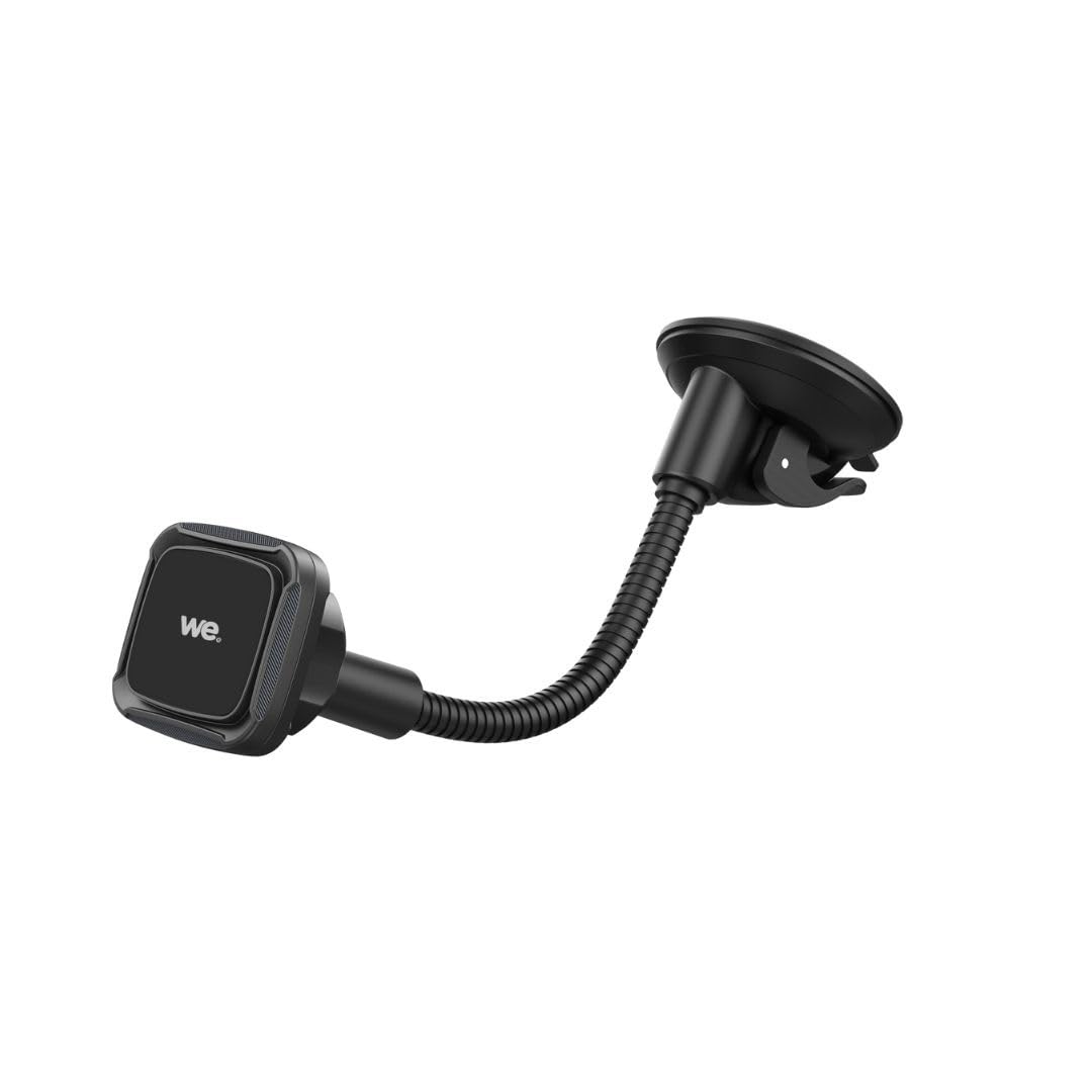 WE Supporto universale per smartphone da auto, fissaggio a ventosa, cruscotto + parabrezza, supporto magnetico, collo d'oca regolabile, girevole a 360°