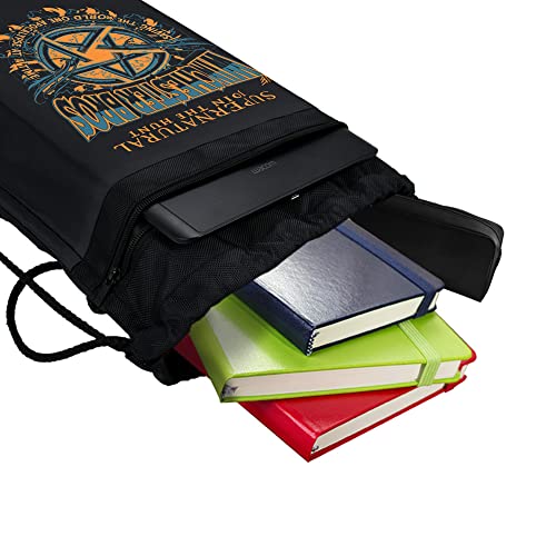 LOGOVISION Supernatural The Winchester Bros Drawstring Backpack Sports Bag Sackpack 17" x 13", Perfect for Gym, Yoga or Practice4