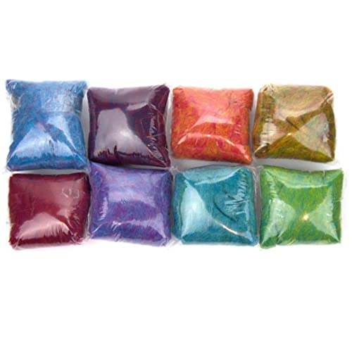 Image of Revolution Fibers Frutti Looped Wool Variety Pack | 8 Luxurious Blended Colors of Corriedale Fleece Fiber | Perfect for 3D Needle Felting, Wet Felting & Spinning