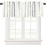 moderw Polka Dot Valance Curtains Multicolor Geometric Dots Abstract Round Points Circles Creamy Window Valance for Girls Babys Children Bedroom Living Room Farmhouse Kitchen 54x18inch