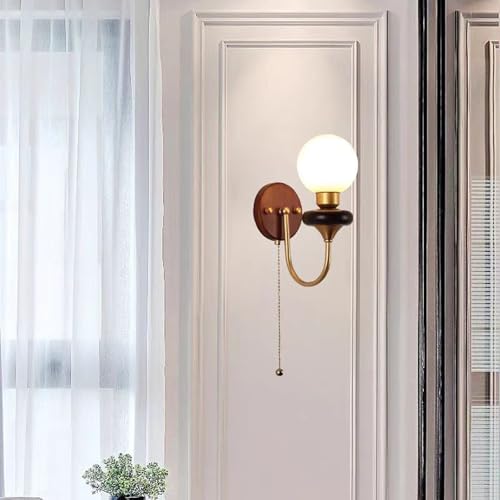 Aplique de pared de madera y vidrio G9 de diseño decorativo interior 7