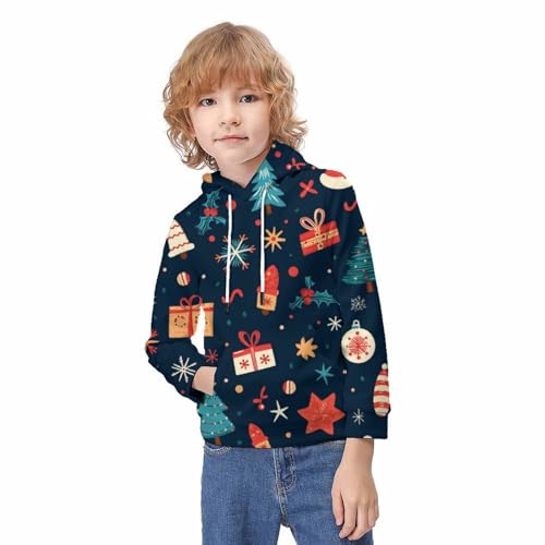 Pull sport casual pour enfants avec poches et sweat à capuchon 3D
