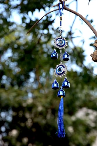Image of Wind Chimes for Home Positive Energy, Evil Eye Hanging for Home Decor, Wall Hanging Decorative Items for Living Room, Balcony, Garden and Bedroom
