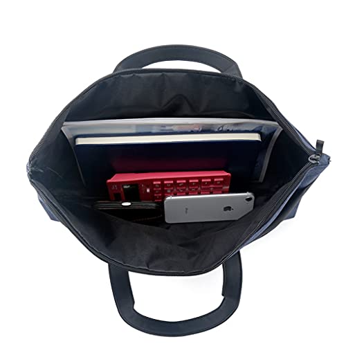 A4 Document Bag Hand-Carrying Briefcase Study & Training Large-Capacity Tote Zipper Canvas Conference Bag for Men & Women (Color : Brown)4