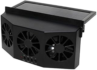 Solar Powered Car Fan Auto Front/Rear Window Air Vent Exhaust Fan Vehicle Radiator Vent with Ventilation(Black)