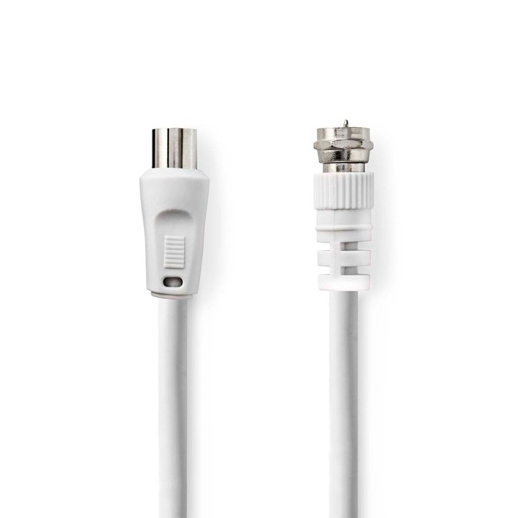 NEDIS Satellite & Antenna Coaxial Cable, F-Connector Male to F-Connector Male - 1.5m White