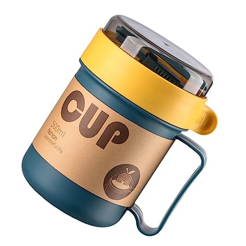 KICHOUSE Tasse De Lait Pour Micro-ondes Tasse De Petit-déjeuner Portable Avec Cuillère Isotherme Et Étanche