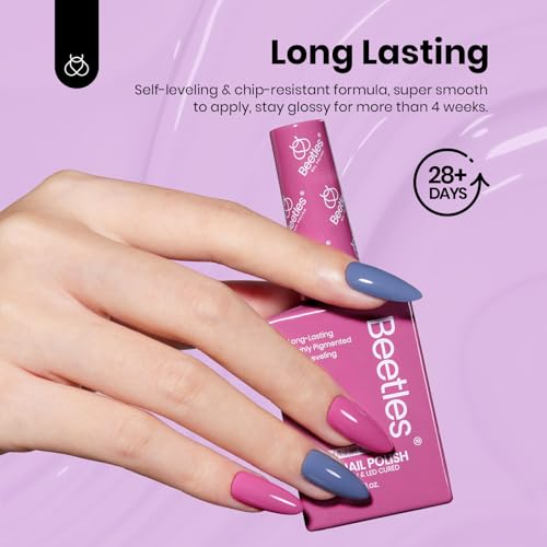 Image of Beetles Fall Gel Polish Set - 6 Colors 15ml Full Size Hema-Free Baby Pink Purple Gel Nude Pink Colors Gel Polish Kit Soak Off Uv LED DIY Home Manicure Salon Serene Afternoon