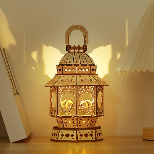 Cuteefun Puzzle 3D de Linterna, Kit de Construcción de Madera para Adultos, Artesanía única, Ideal para Cumpleaños, Navidad, Día del Padre (Hand Lantern)