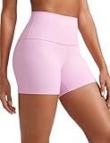 CRZ YOGA Mujeres Butterluxe Mallas Cortas Cintura Alta Fitness Yoga Ejercicio Corriendo Shorts de Ciclismo - 10cm Vita Rosa 38