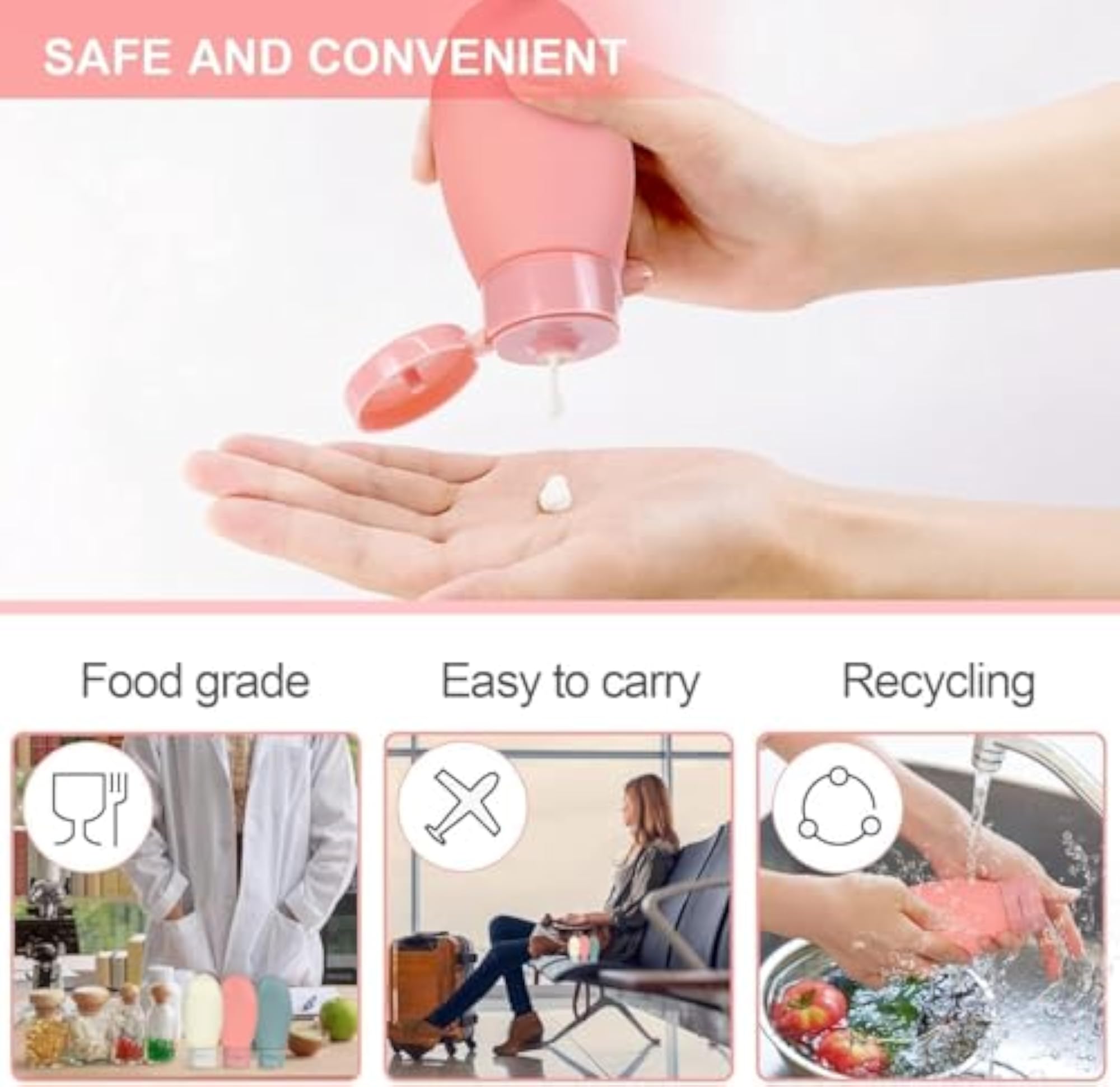 3pcs 60ml Beauty Accessories Travel Bottles Set