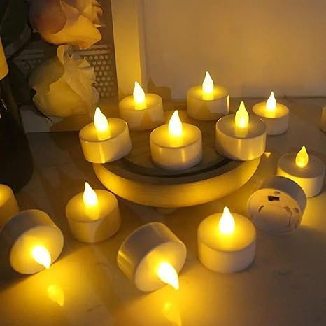 JEROXEN Elite India Electric Tea Lights - Realistic Flameless LED Tealight Candles with Warm White Light for Home Décor, Wedding, Party, Diwali, Ganpati, Navratri, Anniversary Decor (Pack 6)-image-17