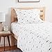 Eddie Bauer - Twin Sheet Set, Cotton Percale Bed Sheets, Crisp & Cool Bed Sheets, Ideal Dorm Essentials (Cascade Camping White, Twin)