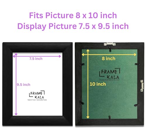 Image of Handmade Black Wooden Photo Frame, 8 x 10 inch Display for Artworks, Pictures and Photos of Your Loved Ones, Best for Home, Office, Wall Decor, Living Room, Bedroom, Black