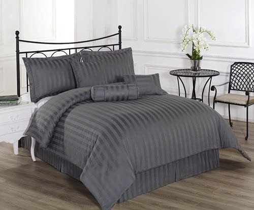 Image of Sofrito Micorfiber - Cotton Feel Duvet /Comforter Cover (Double - 91 inchx101 inch - Inches) with Solid Zipper Clousre - Steel Grey | Solid Zipper Closure & Four Corner Ties |