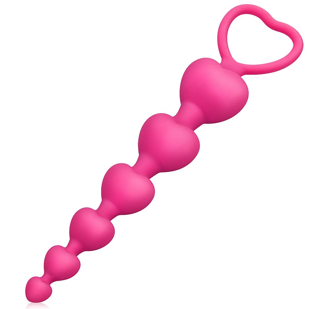 Anal Beads Silicone Butt Plugs Prostate Massage Anal Plug with 6 Balls Pull Ring Masturbation Adult Sex Toys