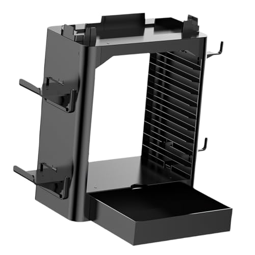 Xanorrg 3 Tiers Video Game Consoles Tower for Family Devices Features Platform and Intelligent Partition Design Dense Game Holder