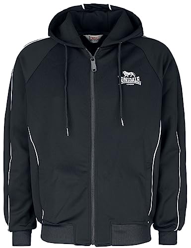 Lonsdale Herren Achavanich Hooded Sweatshirt, Black/White, L EU