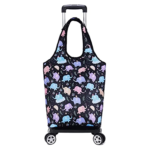 Carrito de compras plegable, carrito de aleación de aluminio resistente con 4 ruedas, diseño desmontable, bolsa portátil 2 en 1 para supermercado, viajes, picnic y uso en escaleras