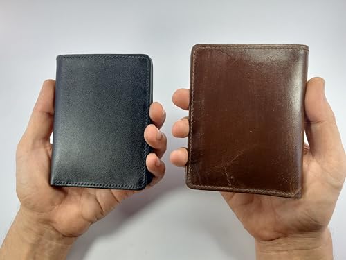 Genuine Leather RFID Blocking Bifold Wallet for Men, 6 Card Holder (Leather, Brown)4