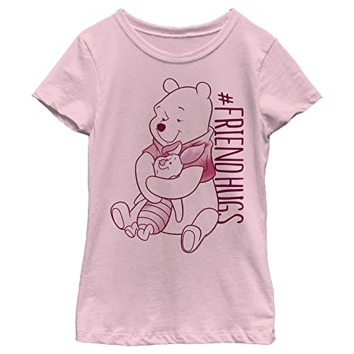 Disney Winnie Piglet Pooh Hugs Girl's Solid Crew Tee