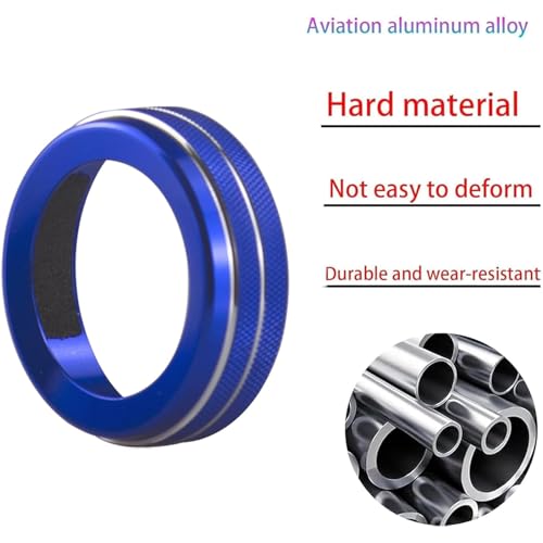Image of for Honda 2026 Passport /2026 Pilot Interior Accessories, Aluminum Alloy one-Button Start Cover /Ring, air Conditioning knob, 5-piece Set (Blue)