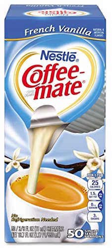 Coffee-Mate French Vanilla Liquid Creamer Singles - 50 Count Box (Pack Of 2) And Exclusive Phoenix Rose Fridge Sticker #TOP1