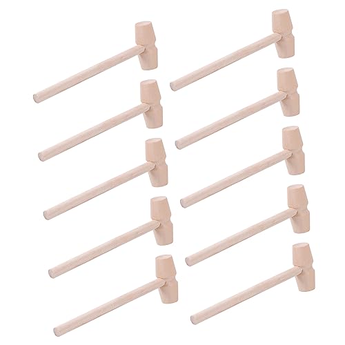 IMIKEYA 1set Mini Wooden Hammers Wood Beat for Educational Cake Making Ergonomic Grip for Home Decoration and Play Activities 10pcs